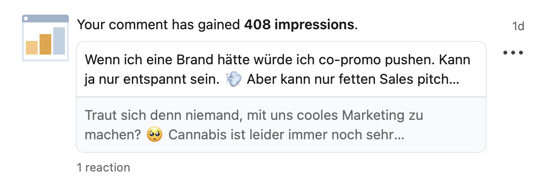 LinkedIn comment impressions